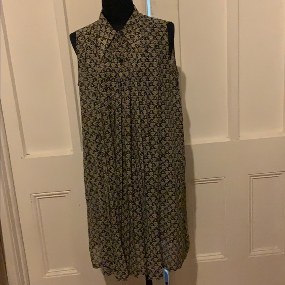 Agnes b. pleated poly georgette printed dress